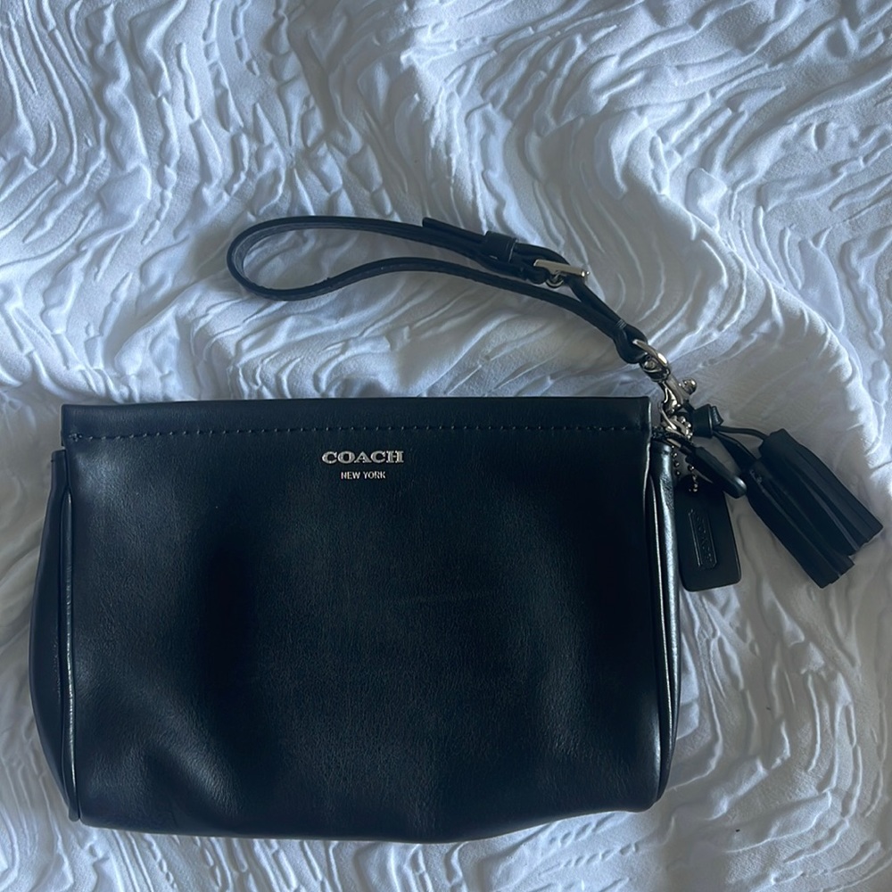 Leather coach hand bag